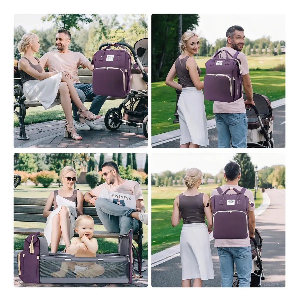 MOCHILA PAÑALERA 3 EN 1 CON CUNA PLEGABLE – MULTIFUNCIÓN, ELEGANTE Y PRÁCTICA – ENVÍO GRATIS 🇬🇹