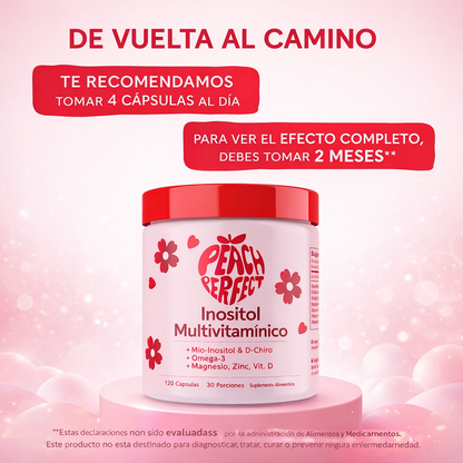 PEACH PERFECT INOSITOL MULTIVITAMÍNICO EN POLVO – BIENESTAR FEMENINO – ENVÍO GRATIS 🇬🇹