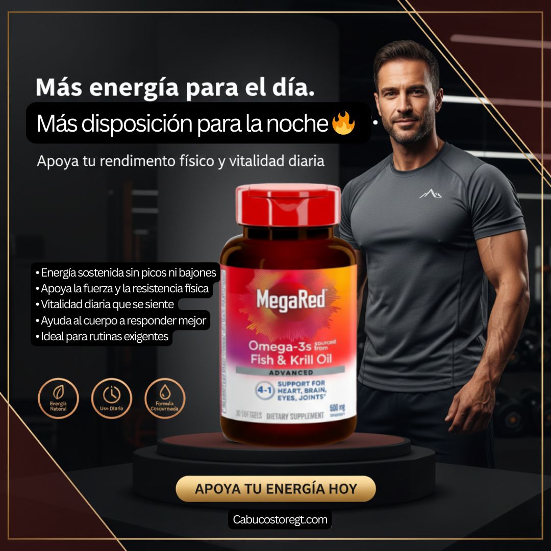 MEGA RED OMEGA 3 – RENDIMIENTO, FUERZA Y RECUPERACIÓN PARA HOMBRES – ENVÍO GRATIS 🇬🇹