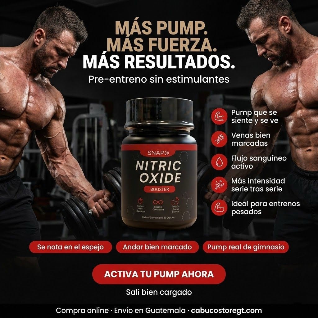 NITRIC OXIDE BOOSTER – PUMP, FUERZA Y RENDIMIENTO MUSCULAR  – ENVÍO GRATIS 🇬🇹