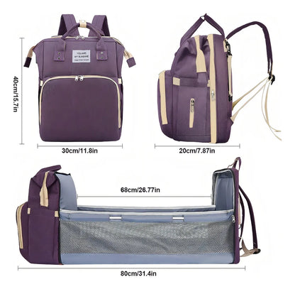 MOCHILA PAÑALERA 3 EN 1 CON CUNA PLEGABLE – MULTIFUNCIÓN, ELEGANTE Y PRÁCTICA – ENVÍO GRATIS 🇬🇹