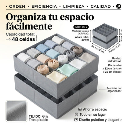 ORGANIZADOR DE ROPA INTERIOR Y CALCETINES (24 CELDAS) | ENVÍO GRATIS 🇬🇹