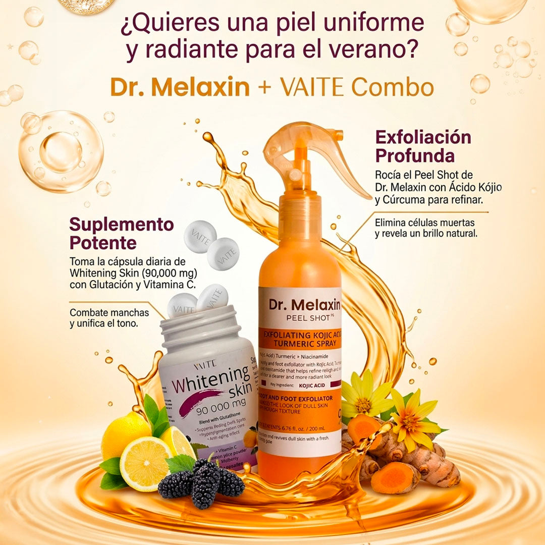 DR. MELAXIN WHITENING + EXFOLIANTE – APOYO PARA MANCHAS, TONO DESIGUAL Y PIEL LUMINOSA | ENVÍO GRATIS 🇬🇹