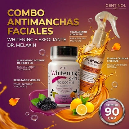 DR. MELAXIN WHITENING + EXFOLIANTE – APOYO PARA MANCHAS, TONO DESIGUAL Y PIEL LUMINOSA | ENVÍO GRATIS 🇬🇹