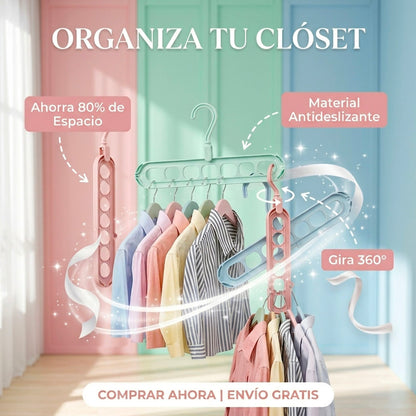 ORGANIZADOR DE GANCHOS PARA ROPA (SET DE 6 UNIDADES) - ENVÍO GRATIS 🇬🇹