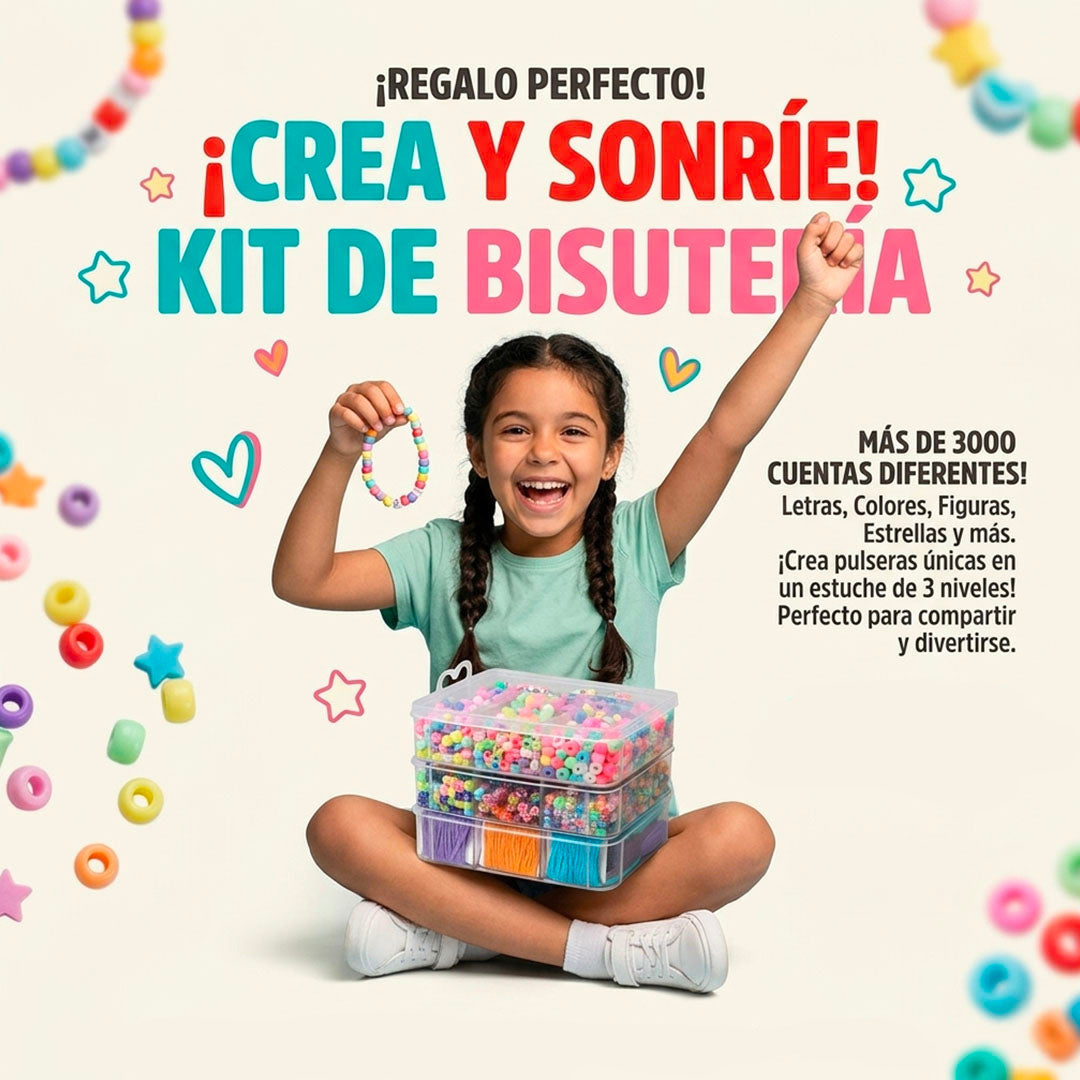 KIT COMPLETO DE BISUTERÍA 5200 PIEZAS | ESTUCHE 3 NIVELES | ENVÍO GRATIS 🇬🇹