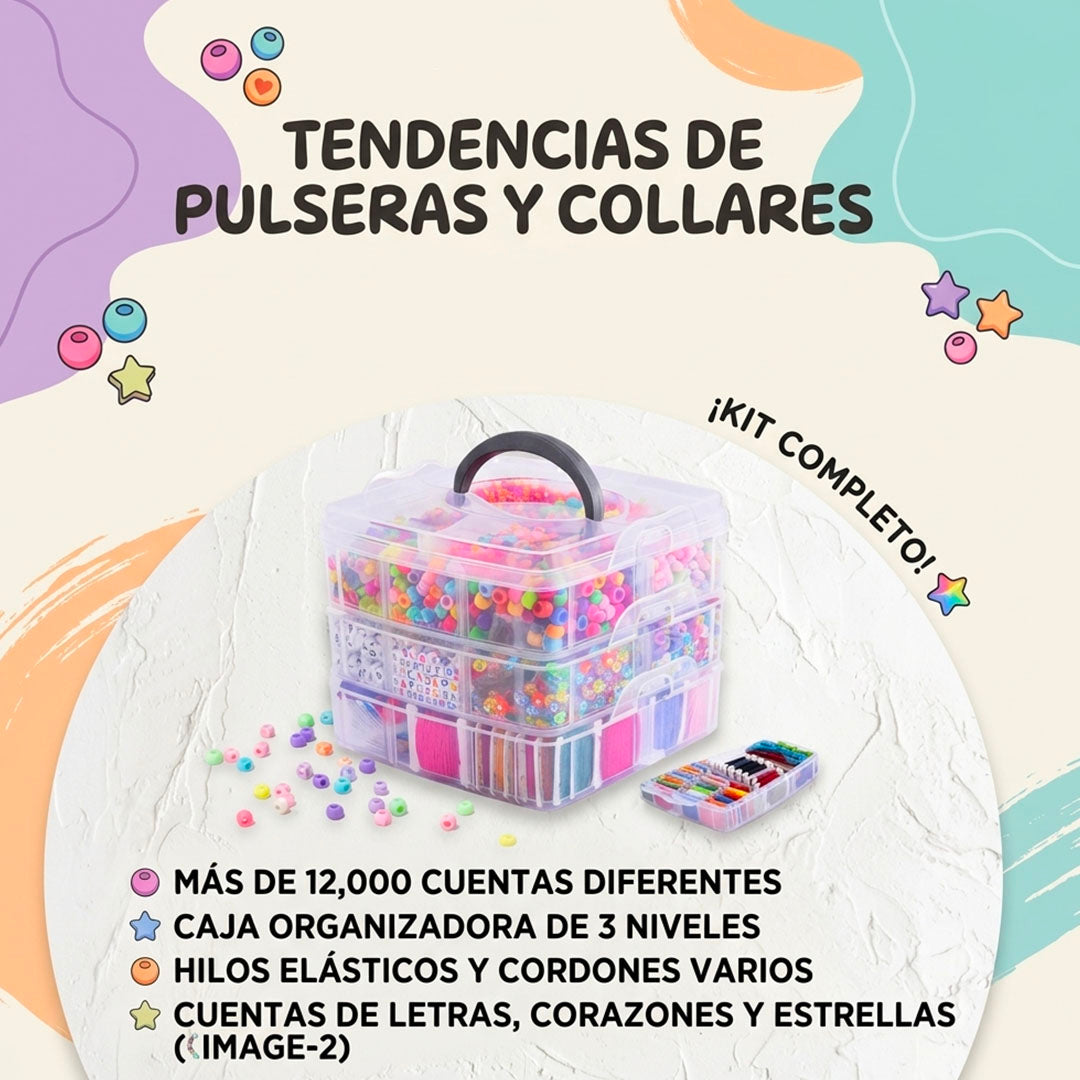 KIT COMPLETO DE BISUTERÍA 5200 PIEZAS | ESTUCHE 3 NIVELES | ENVÍO GRATIS 🇬🇹