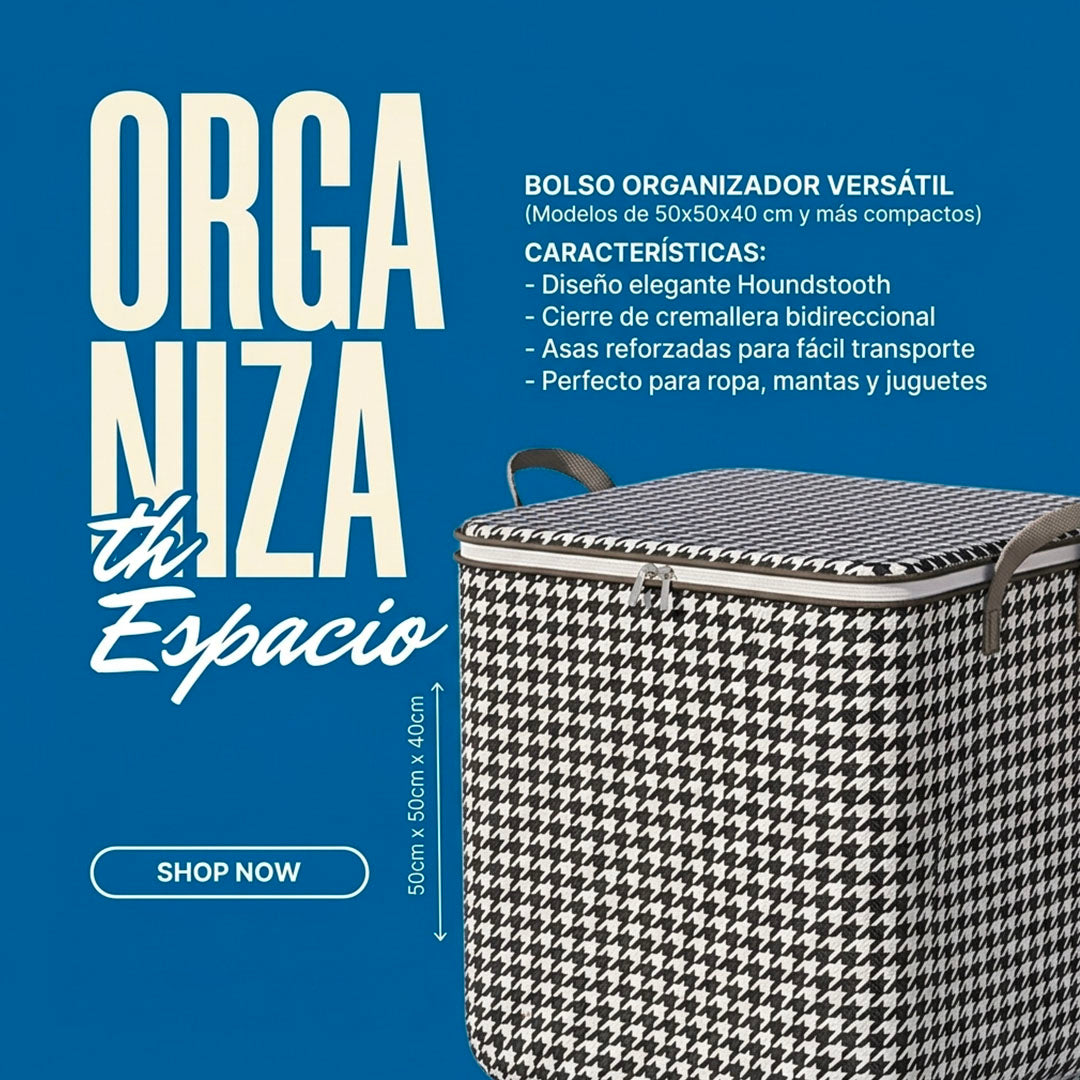 BOLSO ORGANIZADOR PREMIUM PATA DE GALLO – MAXIMIZA TU CLÓSET | ENVÍO GRATIS 🇬🇹