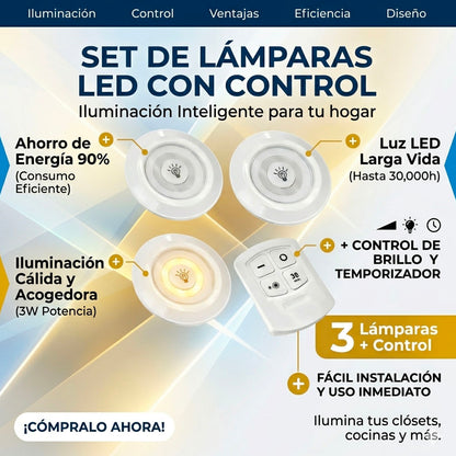 LÁMPARA LED PREMIUM CON CONTROL REMOTO – COMPRA 1 Y LLÉVATE 3 + ENVÍO GRATIS! 🚚