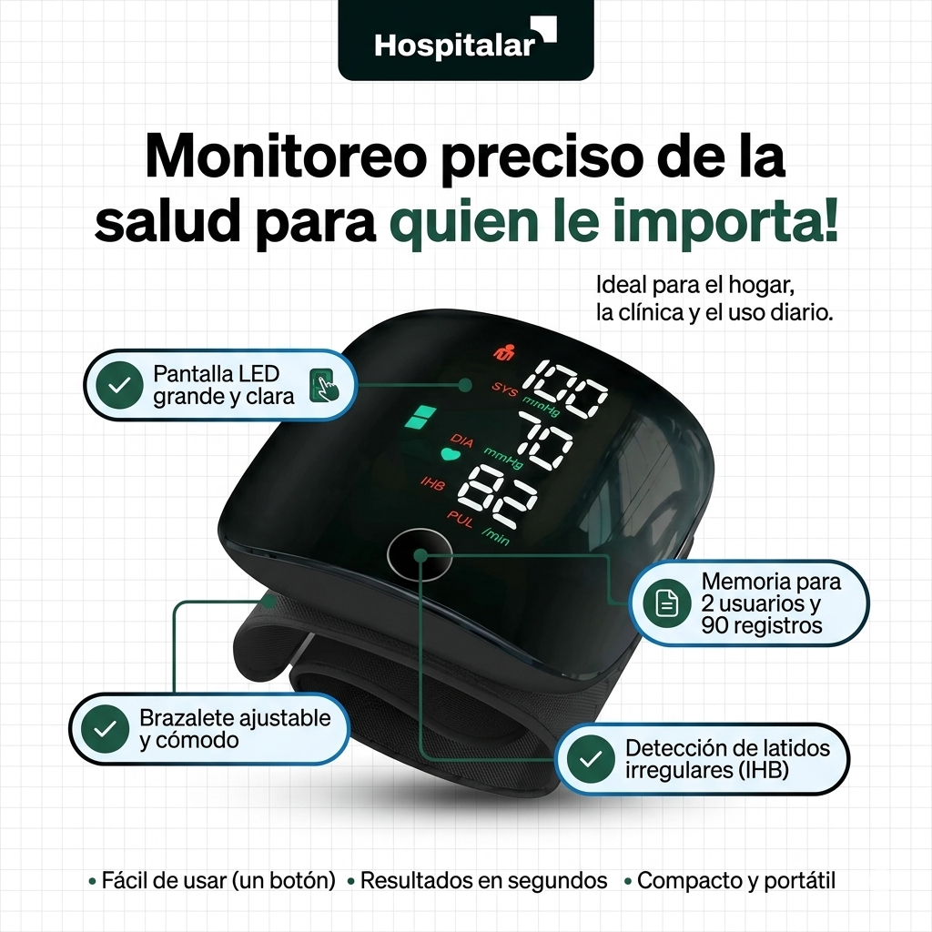 MONITOR DE PRESIÓN ARTERIAL DIGITAL AUTOMÁTICO – CONTROL DIARIO Y PREVENTIVO | ENVÍO GRATIS 🇬🇹