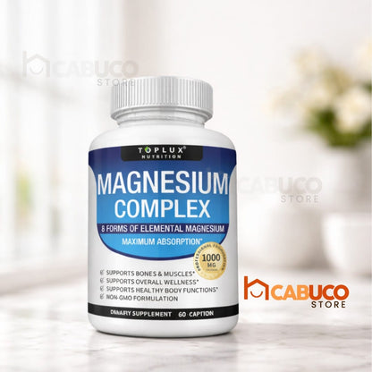MAGNESIUM COMPLEX 1000 MG – RELAJACIÓN MUSCULAR Y NERVIOSA – ENERGÍA DIARIA Y DESCANSO PROFUNDO – ENVÍO GRATIS 🇬🇹