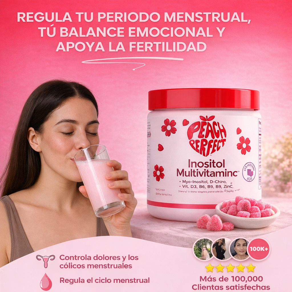 PEACH PERFECT INOSITOL MULTIVITAMÍNICO EN POLVO – BIENESTAR FEMENINO – ENVÍO GRATIS 🇬🇹