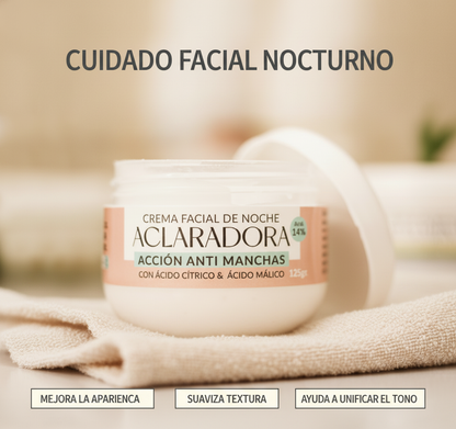 CREMA ACLARADORA UMA BEAUTY CON AHA 5% – ACCIÓN ANTIMANCHAS Y RENOVACIÓN NOCTURNA – ENVÍO GRATIS 🇬🇹