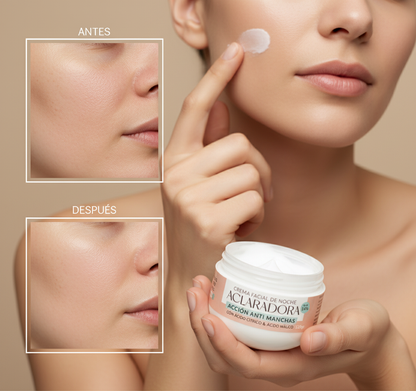 CREMA ACLARADORA UMA BEAUTY CON AHA 5% – ACCIÓN ANTIMANCHAS Y RENOVACIÓN NOCTURNA – ENVÍO GRATIS 🇬🇹